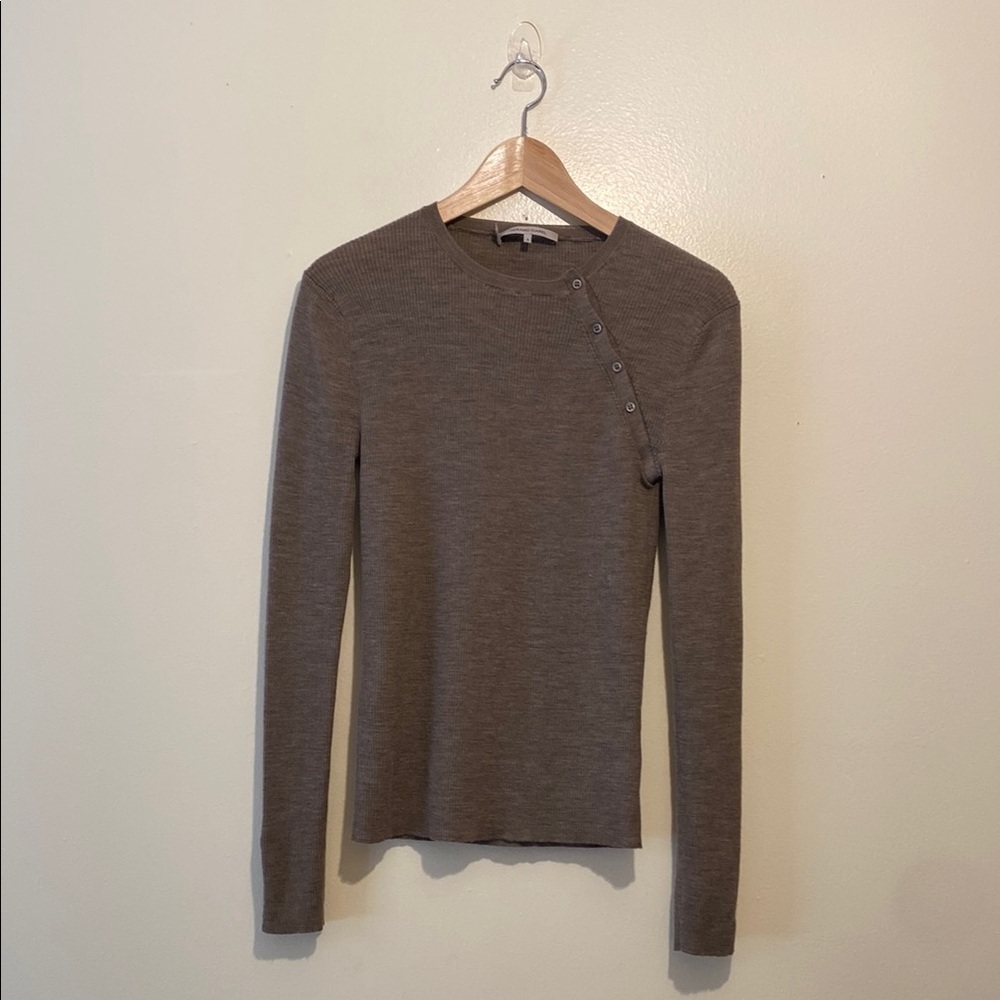 Gerard Darel Merino Wool Women's Gray Button-Detail sweater. Size 4
